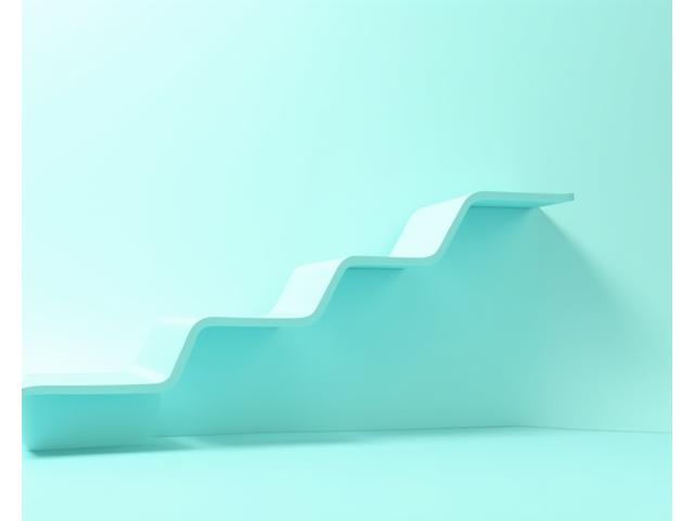 Gráfico abstrato mostrando a redução do estresse ao longo do tempo com uma seta ascendente para bem-estar.