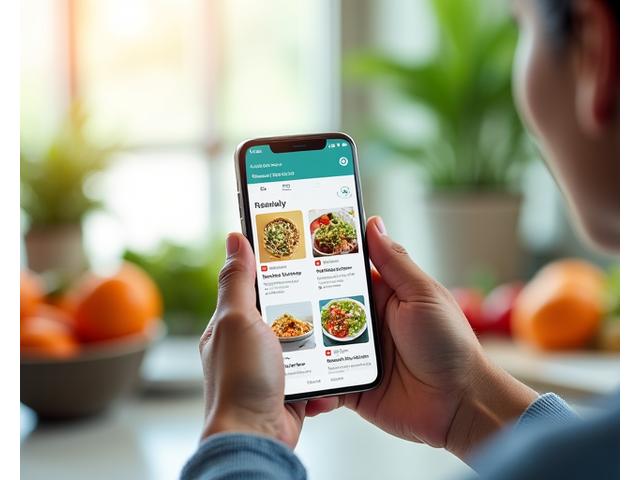 Interface de um aplicativo de planejamento nutricional inteligente com um plano de refeições semanal em exibição.